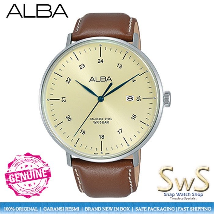 Alba Men Prestige Quartz AS9G07 Leather Original Resmi