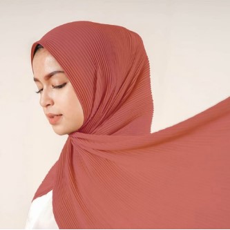 PASHMINA hijab CERUTY PLISKET FULL LIDI TANPA GARIS TENGAH jilbab pashmina plisket PLEATED SHAWL TERMURAH dan TERLARIS-Bata