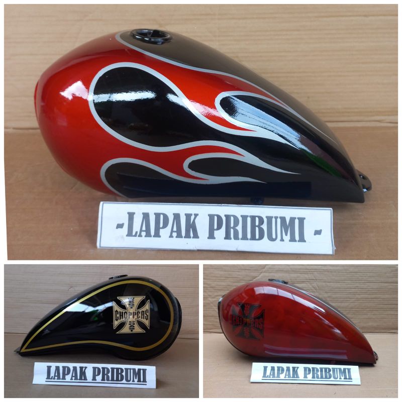 Tangki cat teardrop japstyle chopper bobber custom BAHAN TEBAL ANTI BOCOR