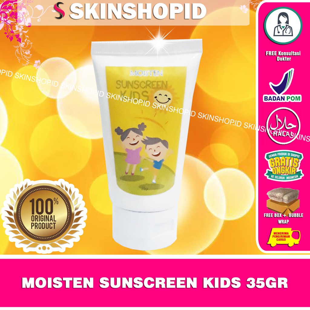 Moisten Sunscreen Kids 35gr Original / Tabir Surya Anak BPOM Aman