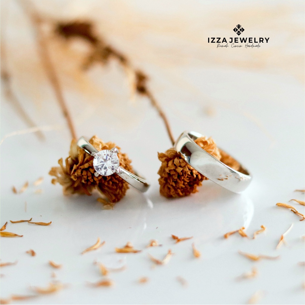 CINCIN NIKAH BAHAN EMAS PUTIH 75% & PALLADIUM 25%