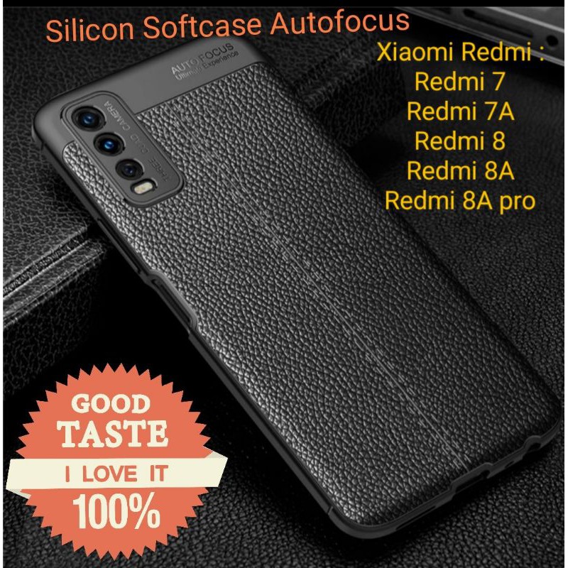 Redmi 7 7A 8 8A 8A pro Silicon Autofocus Leather Softcase Casing Cover TPU Kulit jeruk jelly