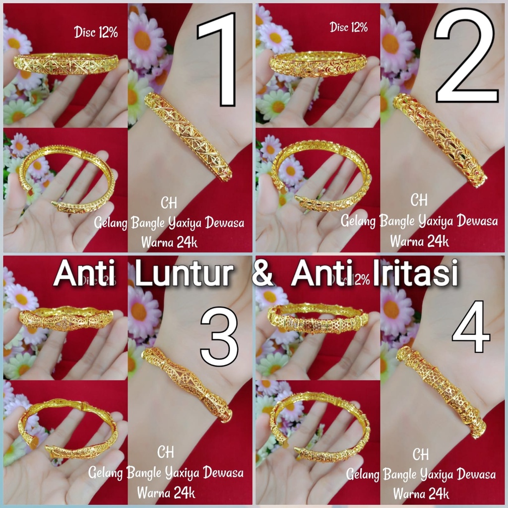 Gelang Dubai India Emas 24 karat Yaxiya Asli 999