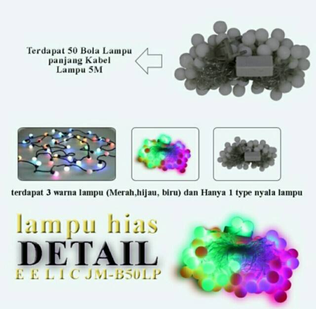 Lampu Tumblr Lampu Hias Dekorasi 50 LED Bola