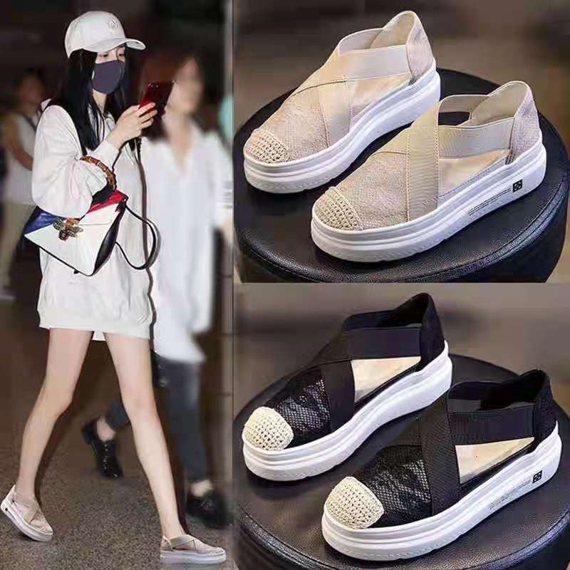 CUCI GUDANG CUCI GUDANG GROSIRTAS &quot;LS&quot; LV0095 Sepatu Sandal Wedges WANITA Import Gliter Silang No Box