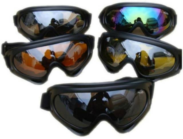 Kacamata Goggle Ski Tactical Sepeda Motor Pelindung Mata Lensa Wide UV  - pelangi