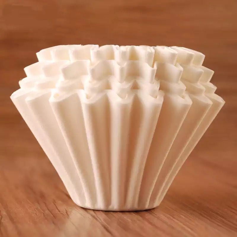 kertas saringan kopi origami 155 / origami wave coffee paper filter / coffee maker papers pour over V60 brown white 50pcs