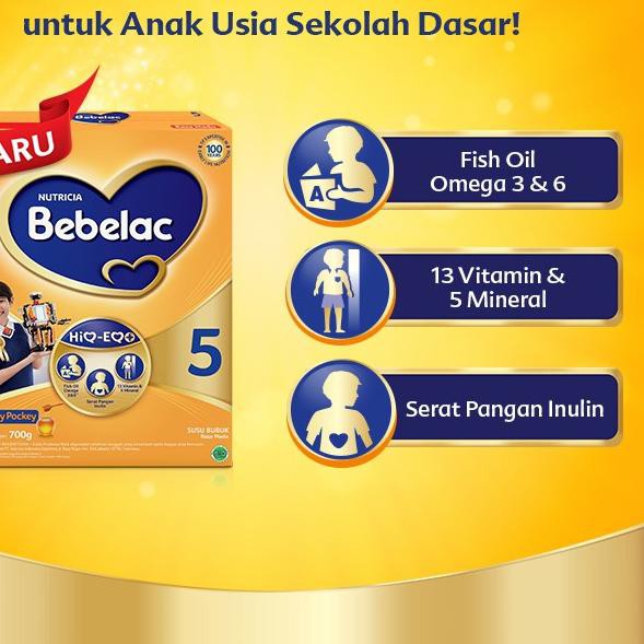 Diskon!! (gmq-770) Bebelac 5 Honey Pockey Susu Bubuk 700 GR