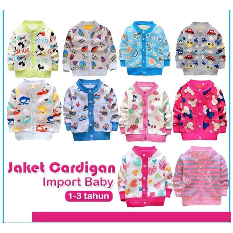 Jaket Cardigan Import baby lembut /1pcs