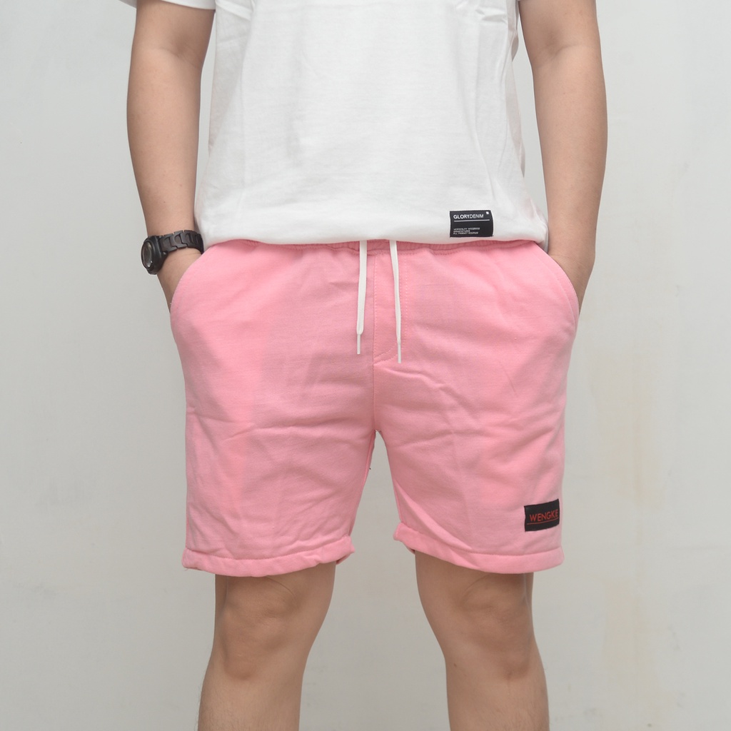 Wengkie.id / Boardshort / celana pendek pria / celana pendek wanita / celana casual / celana pendek murah / Warna Pink Baby