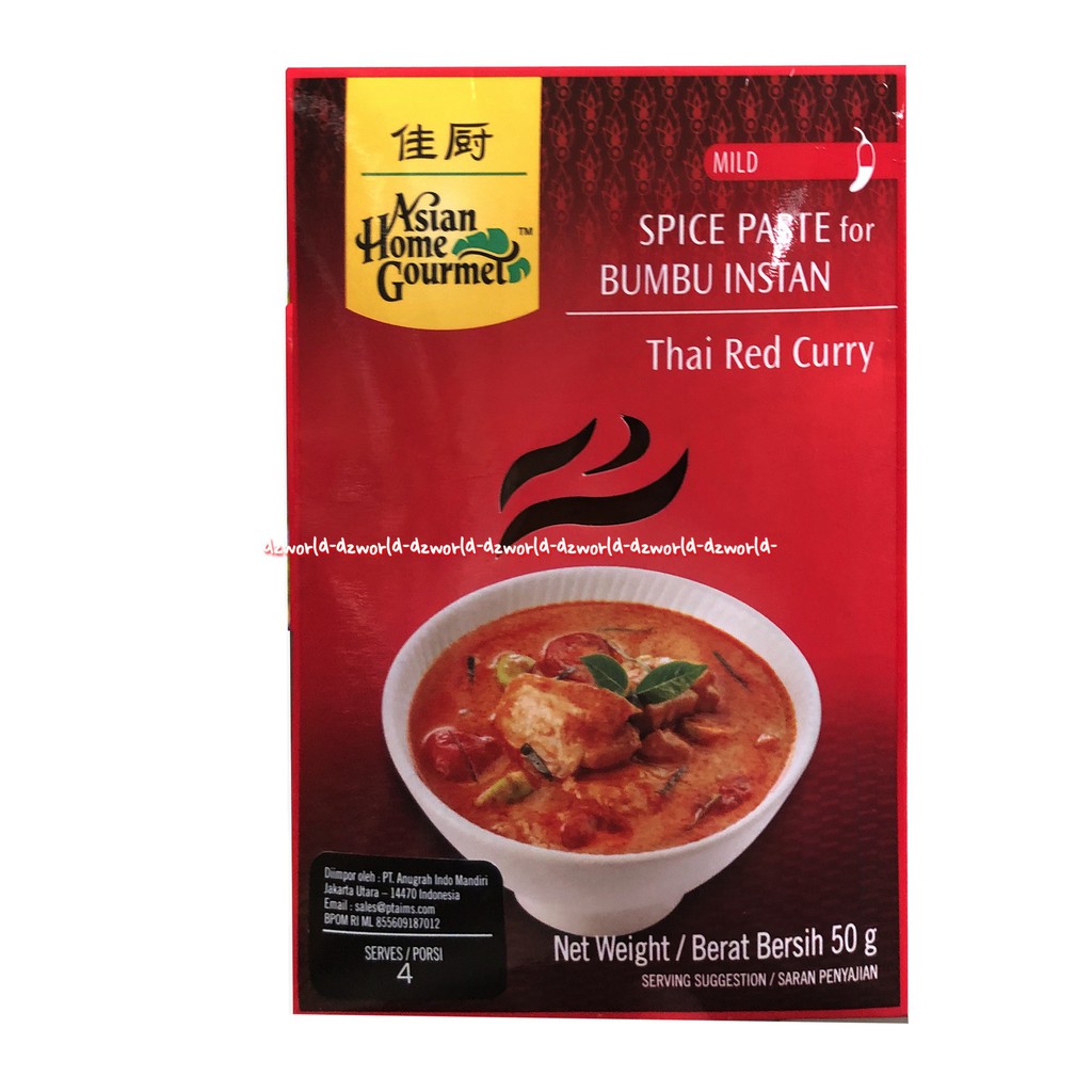 Asian Home Gourment Thai Berbecue, Red Cury, Tom Yum, Javanese Red Cury Bumbu Instan 50gr