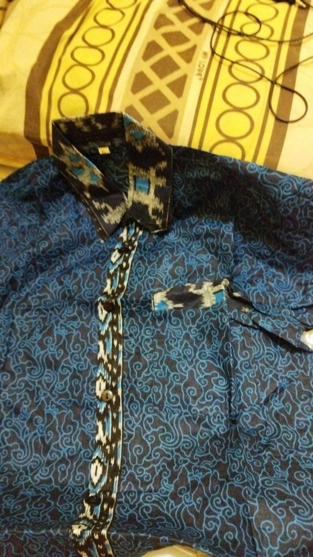 Batik Couple Keluarga Maura Couple Sania Ruffle Ori Ndoro Jowi Dnt Termurah Motif Mega Mendung Biru