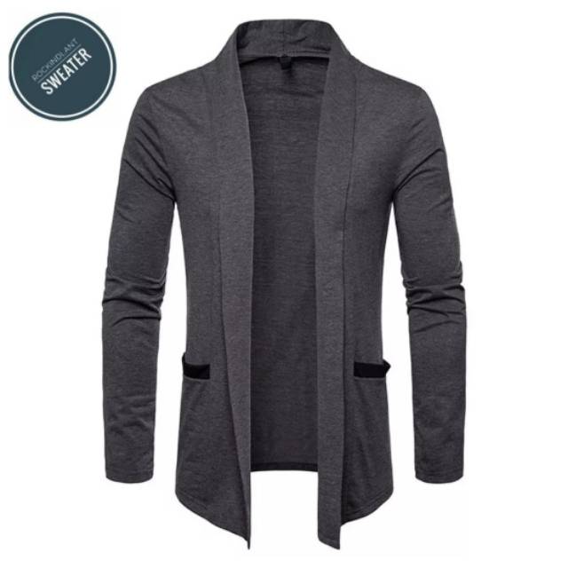 Sweater blazer pria rajut cotton