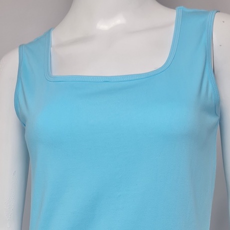 Singlet - Tank Top Wanita Katun Casual Biru Muda