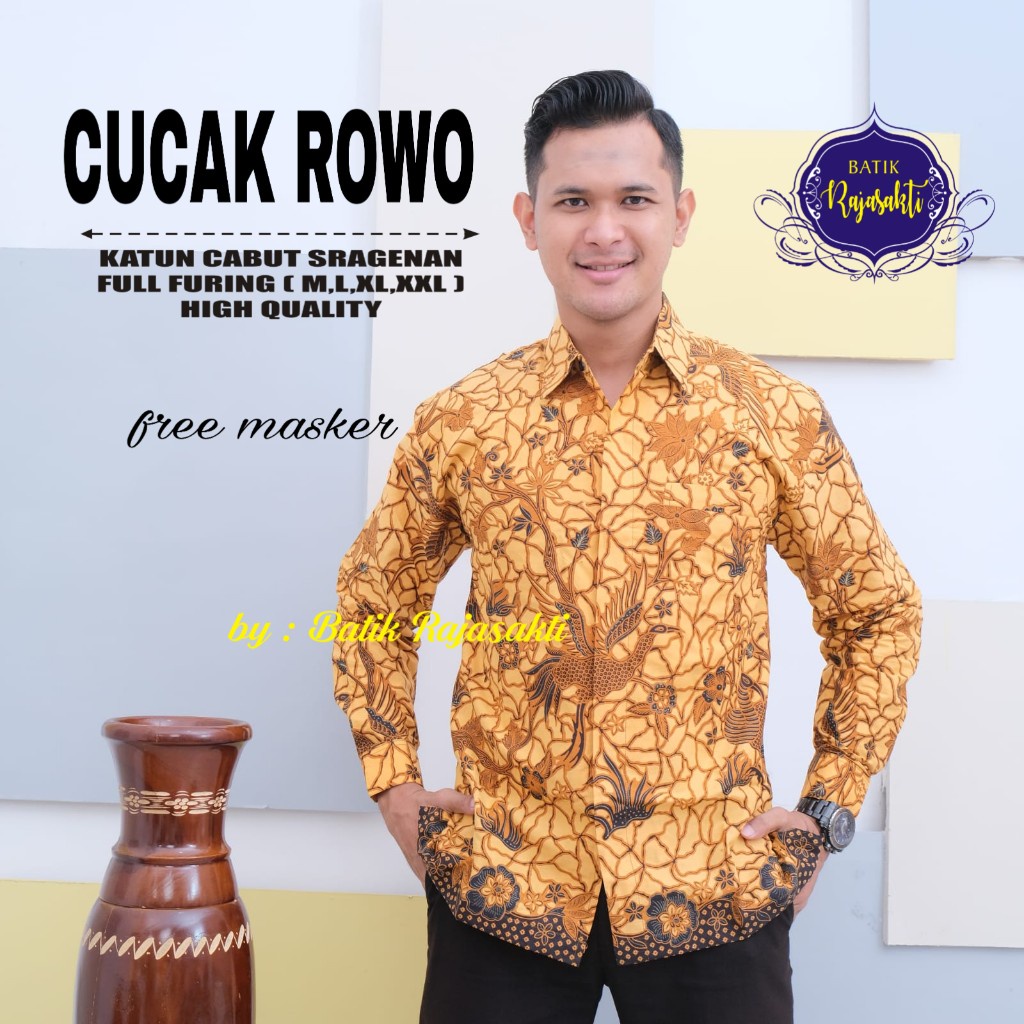 CUCAK ROWO Atasan Baju Kemeja Batik Lengan Panjang Premium Ekslusif Seragam RAJASAKTI BATIK Perwira Florist  Wulu Gading Dewa wangsa Prastowo Proboseto kuning Rajaswa Jayanegara Mahesa Joglo ungu Suket Segoro mahkota