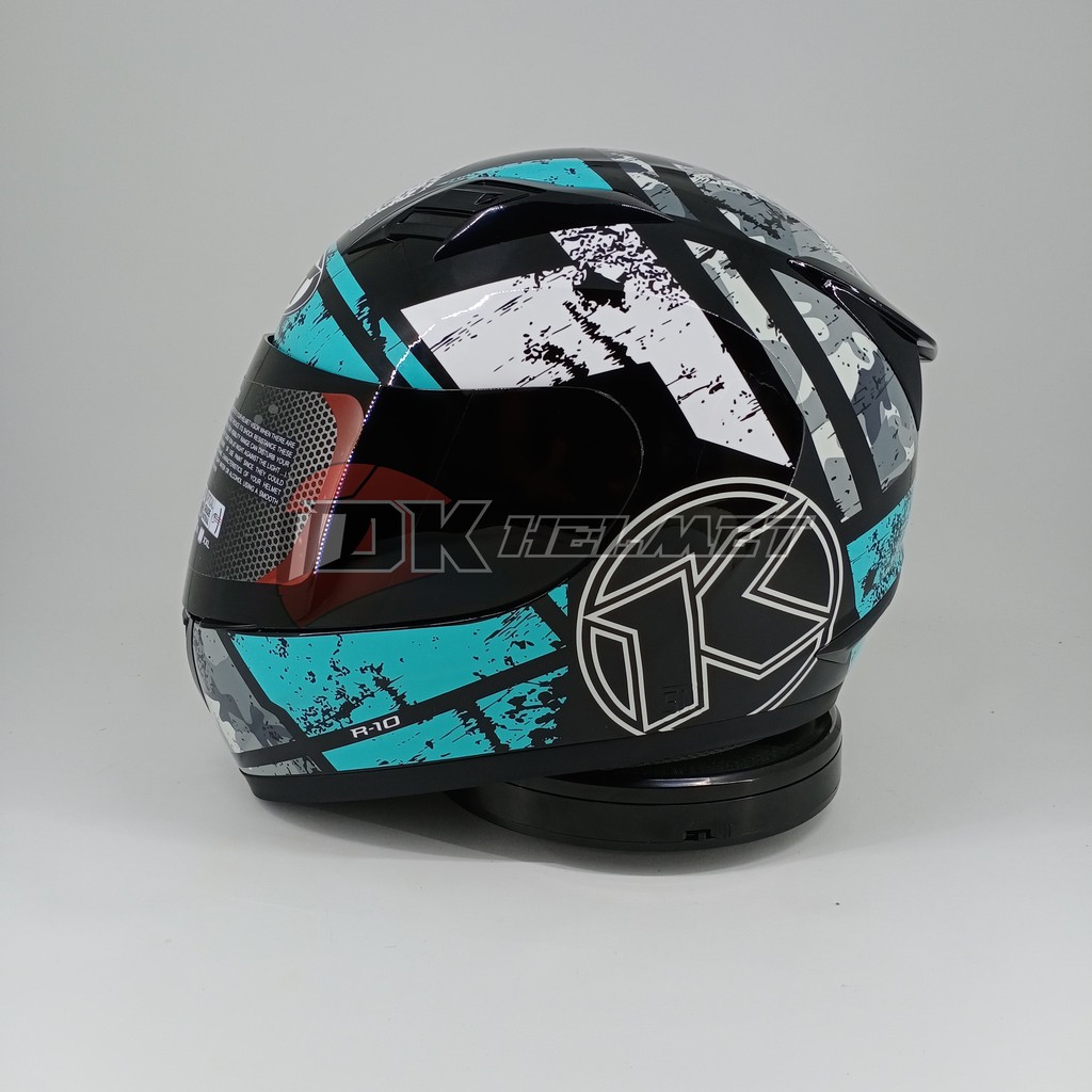 Helm KYT R10 Seri 3 Black Aqua Blue R-10 Full Face Biru Muda Toska ada Couple Half Galaxy Model Baru