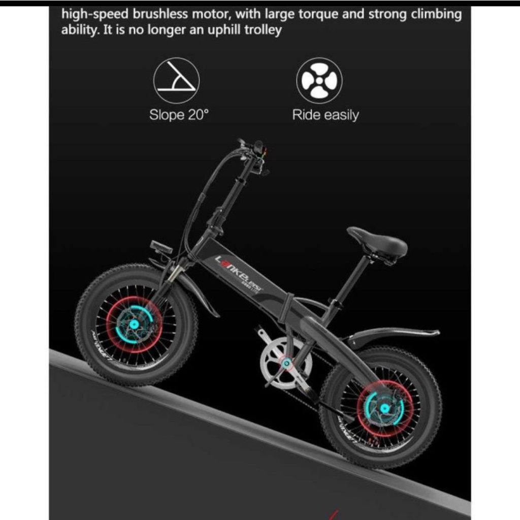 Sepeda Elektrik Lipat Moped Lankeleisi G660 Lite Edition 48V 8.7AH-3