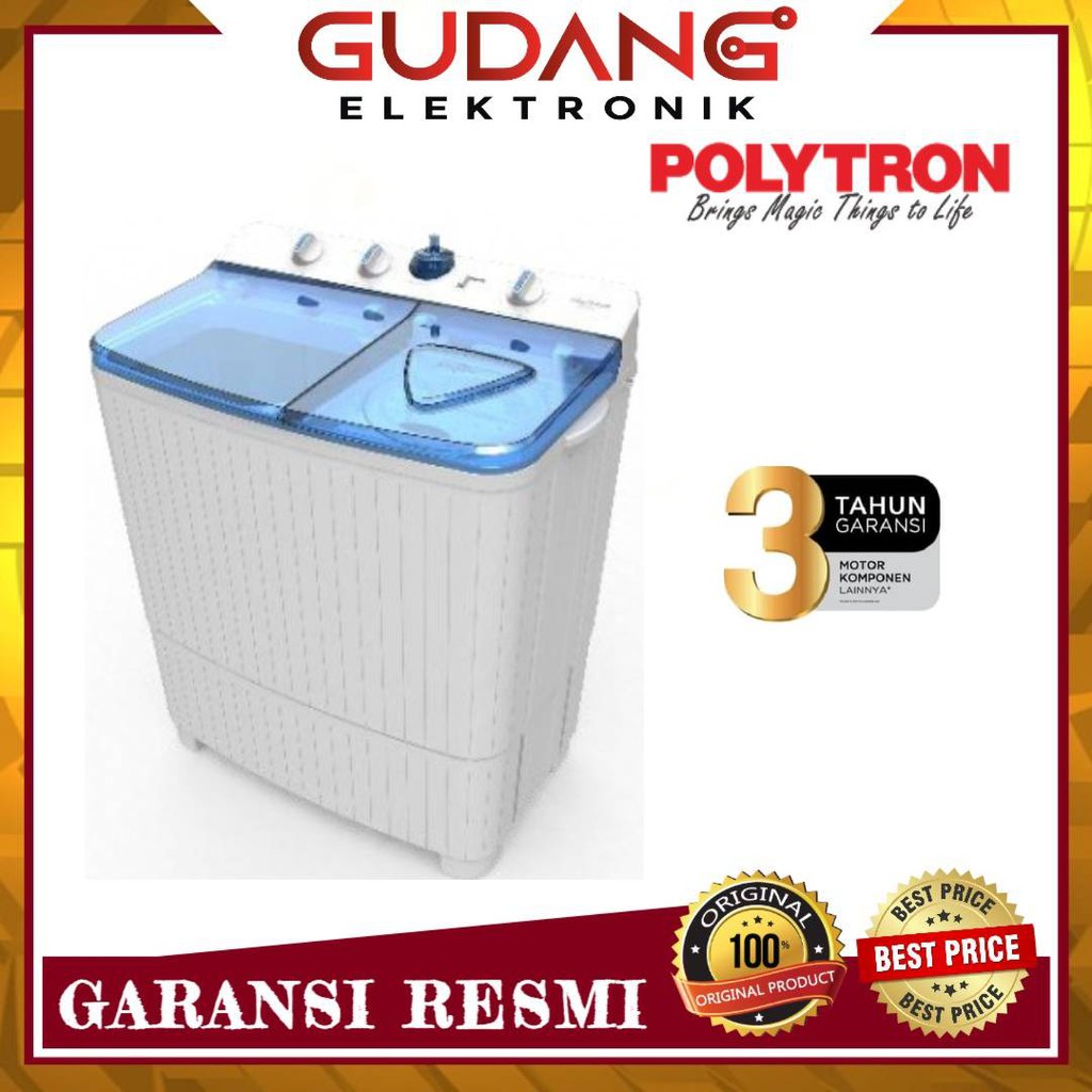MESIN CUCI 2 TABUNG POLYTRON PWM 801 TWIN TUBE POLY PWM801