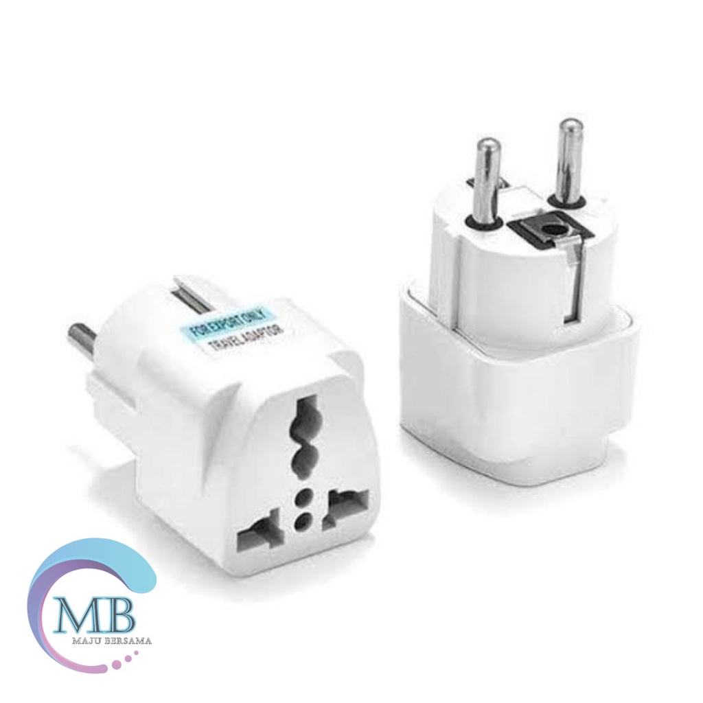 STEKER Adaptor Travel Charger / Sambungan Charger Kaki 3 ke Kaki 2 / EU KR Plug Adapter Converter MB2558