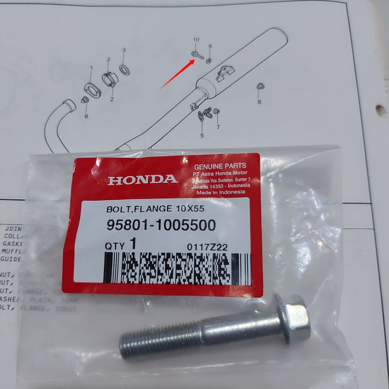 Baut Gantungan Knalpot Honda Tiger Revo Tiger Lawas Tiger Lama Original