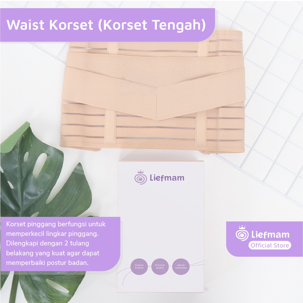 [M, L] Korset Postpartum 3 in 1 Liefmam (Zaraya) Original - Korset Peramping Pasca Melahirkan