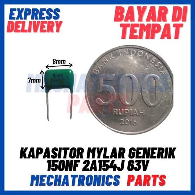 [PAS-9698] KAPASITOR MYLAR GENERIK 150nF 2A154J 63V