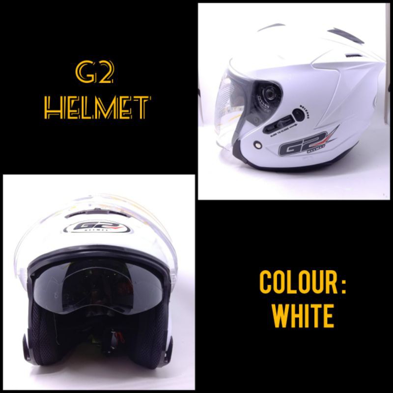 HELM HALF FACE G2 OPTIMAX DOUBEL VISOR SOLID ORIGINAL WHITE