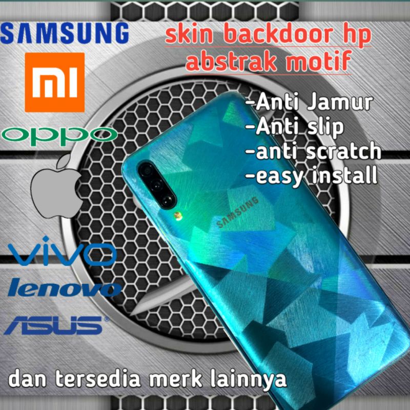 garskin hp + garskin camera  anti jamur motif abstrak transparan anti gores belakang hp