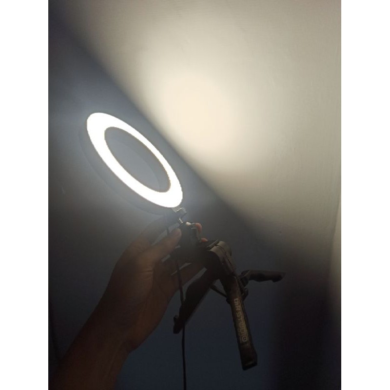 TaffSTUDIO Lampu Halo Ring Light LED 20cm 3 warna vlog Kamera 8W 6 Inch RL-19 Grab