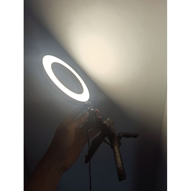 TaffSTUDIO Lampu Halo Ring Light LED 20cm 3 warna vlog Kamera 8W 6 Inch RL-19 Grab