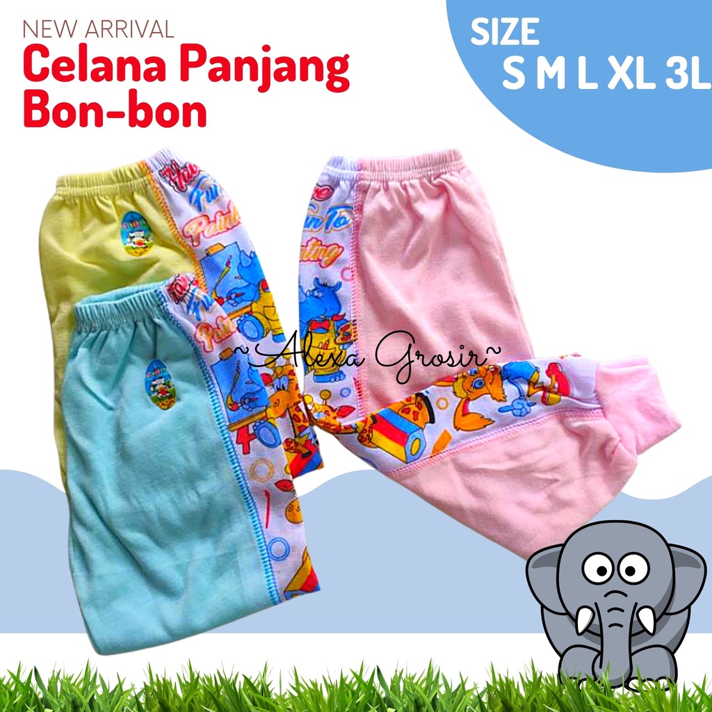 Celana Panjang Bayi Halus Lembut 2 - 4 Tahun, BonBon Murah Berkualitas Size S M L XL XXL