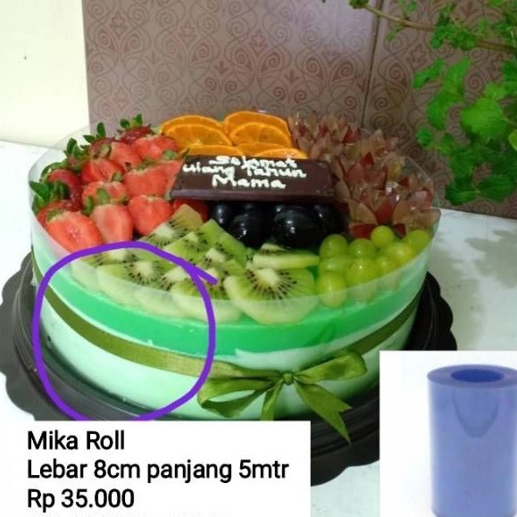 

Mika Roll puding / mika tiramisu uk 8cm uk. 6 cm5mtr atau 10 mtr