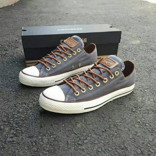 Sepatu Converse Classic Premium Vietnam Grade Original Grey Abu Sneakers Kets Pria Wanita Murah