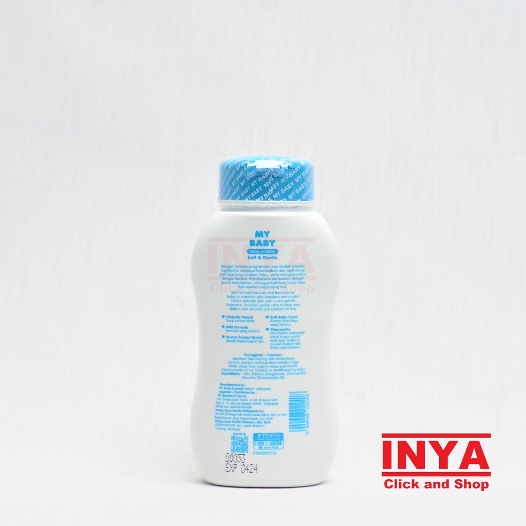 MY BABY SOFT AND GENTLE BABY POWDER 50gr - Bedak Bayi