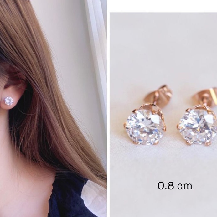 GG Anting Tusuk Diamond Simple Titanium