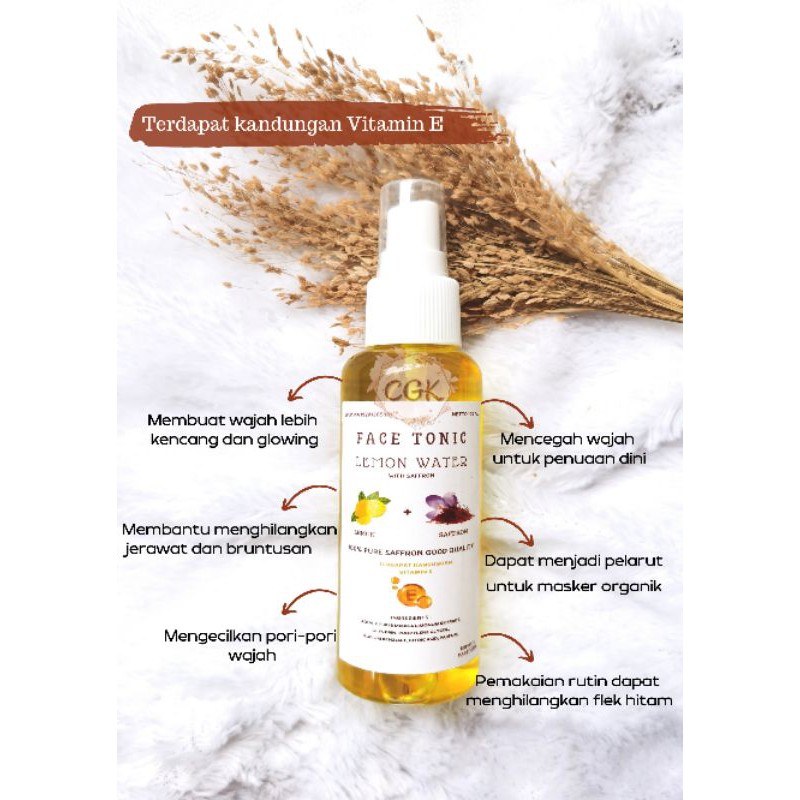 FACEMIST SAFFRON 100 ML (BPOM) WITH WATER LEMON DAN VIT E  / AIR SAFRON /AIR SAFRON