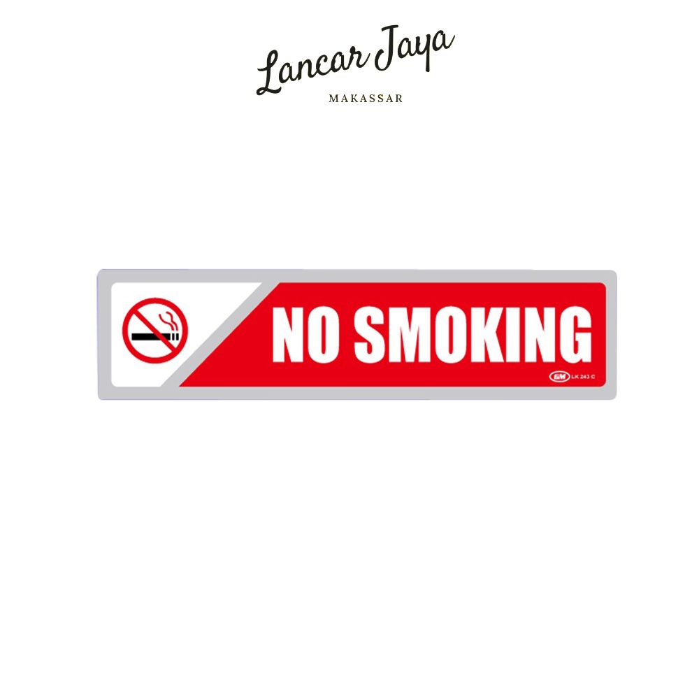 

Papan Tanda Sign Board Label Acrylic No Smoking Kecil LK 243 C