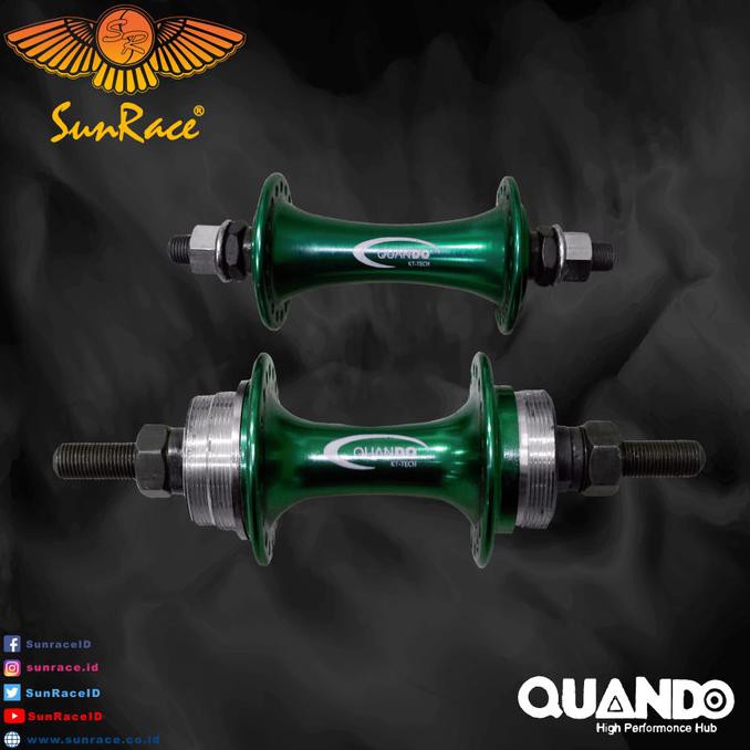 Hanya Disini] Hub Set Quando 36 H Drat Untuk Fixie Bmx Lipat Dll Doltrap / Goltrap - Hijau