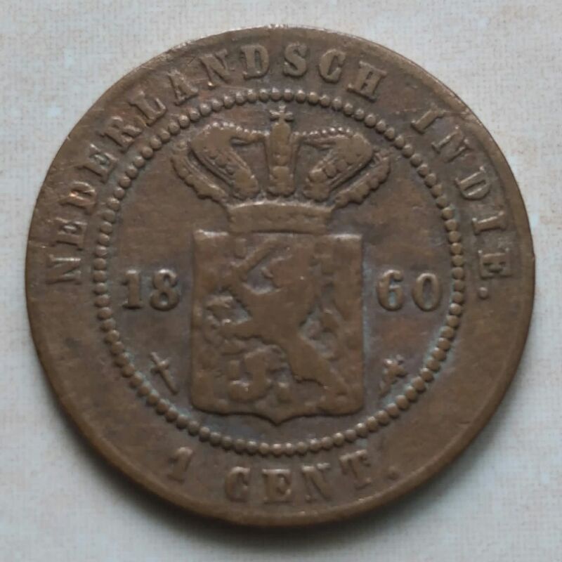 Koin Kuno Nederland Indie 1 Cent 1860