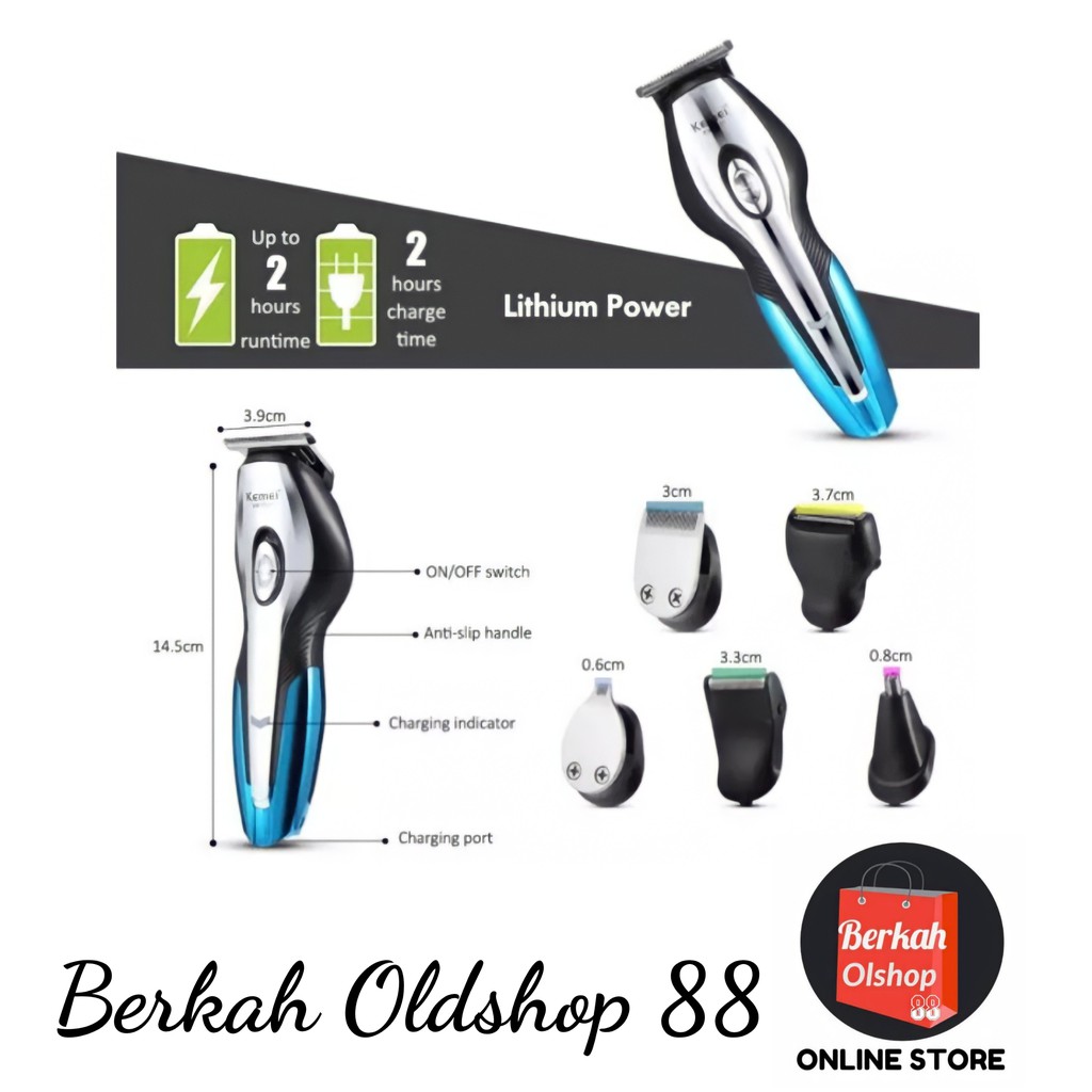 Berkah Oldshop 88 - Kemei KM-5031 Profesional Hair Clipper Alat Pemangkas Rambut 11 in 1