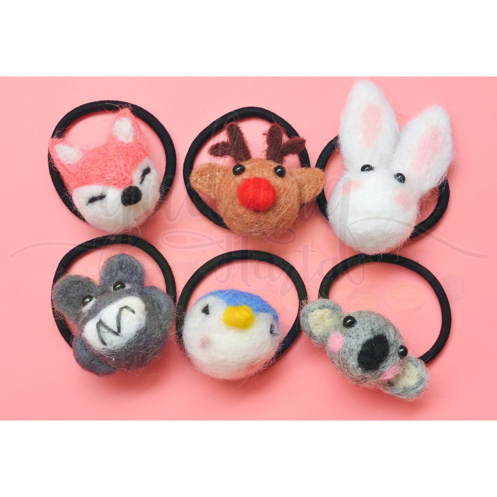 Ikat Rambut Felt Lucu Fox Rabbit Deer Totoro Penguin Koala Kelinci Christmas Rudolph GH 201301