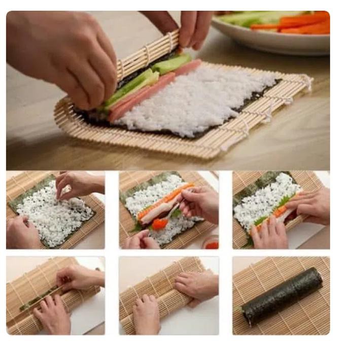 SUSHI ROLL MATT - GULUNGAN SUSHI - TIKAR BAMBU - ROLLING SUSHI - Tikar Peggulung Sushi - Sushi Matt