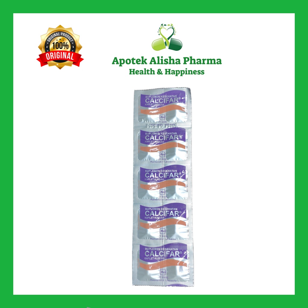 CALCIFAR Strip isi 10 Tablet - Calcifar Tablet Suplemen Kalsium Ibu Hamil / Menyusui / Kesehatan Tulang Gigi / Kalsipar Tablet