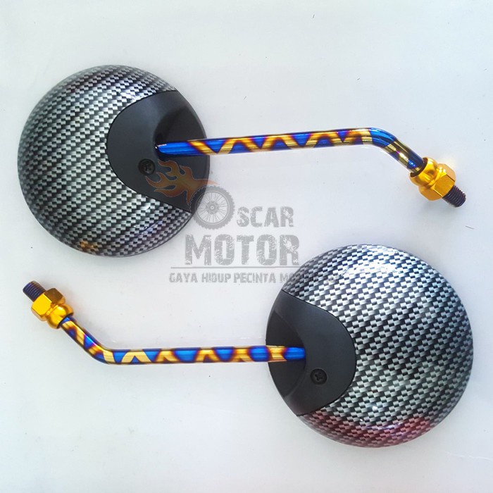 SPION BULAT MODEL SCOOPY CARBON TWOTONE UNIVERSAL MOTOR HONDA VARIO BEAT SUPRA SPACY GENIO ADV PCX motor motor