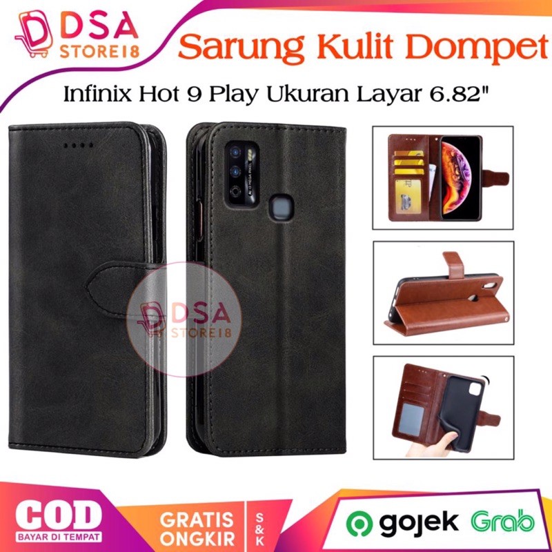 Case InfiniX Hot 9 Play / Casing Infinix Hot 9 Play / Leather Case Flip Cover Wallet Dompet Hp Casin