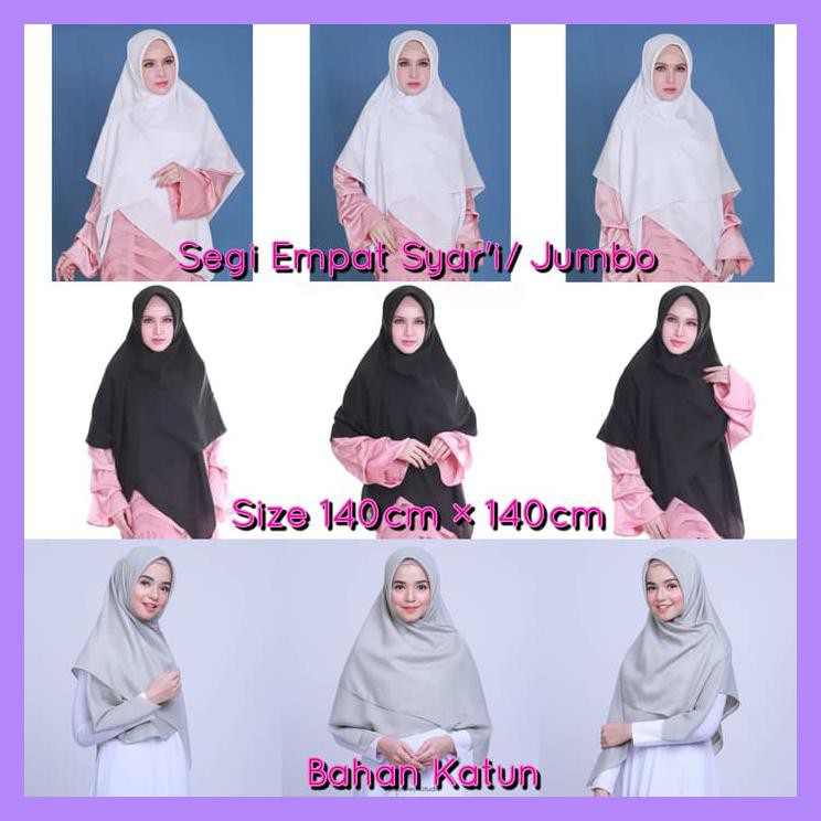 HIJAB KERUDUNG JILBAB SEGI EMPAT JUMBO SYAR'I SAUDIA UMAMA