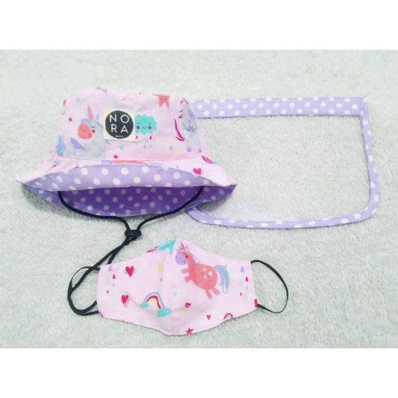 NORA REVERSIBLE BUCKET HAT FACE SHIELD ANAK & BAYI-Unicorn