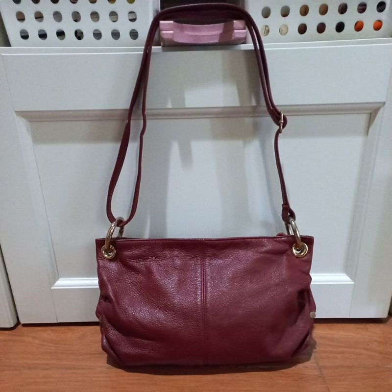 Preloved sling bag maroon Kylie + cambio navy