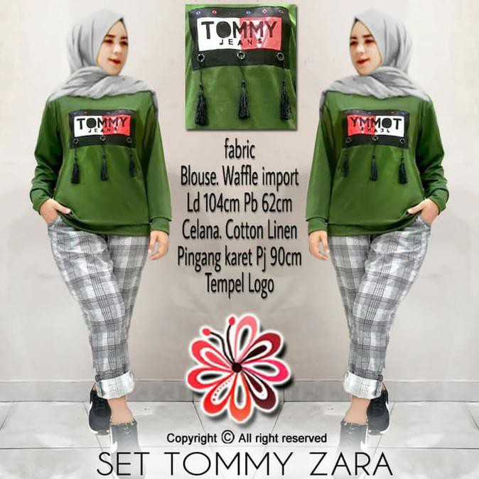 Set Tomtom Army Hijab 0152 RLM Baju Gamis Wanita Terbaru