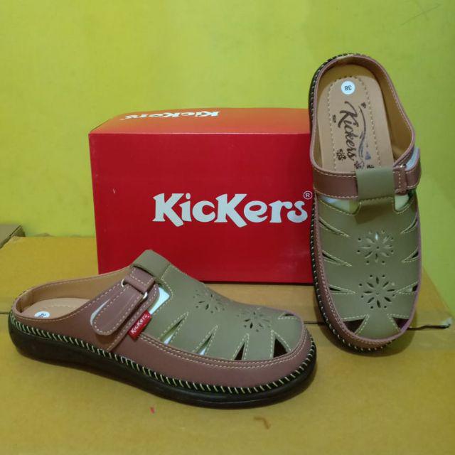 Sandal slop kickers wanita kode kc-KC02 salem cream